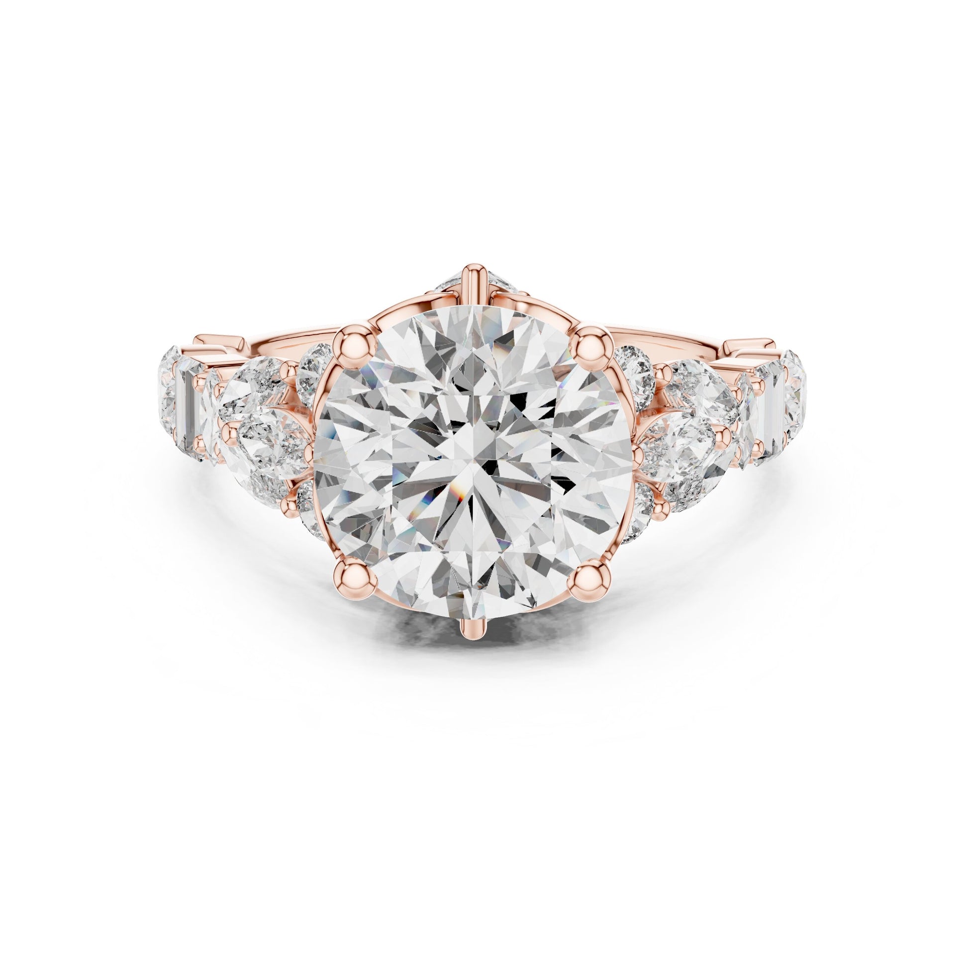 Mixed Shape Lab Grown Diamond Side Stone Ring