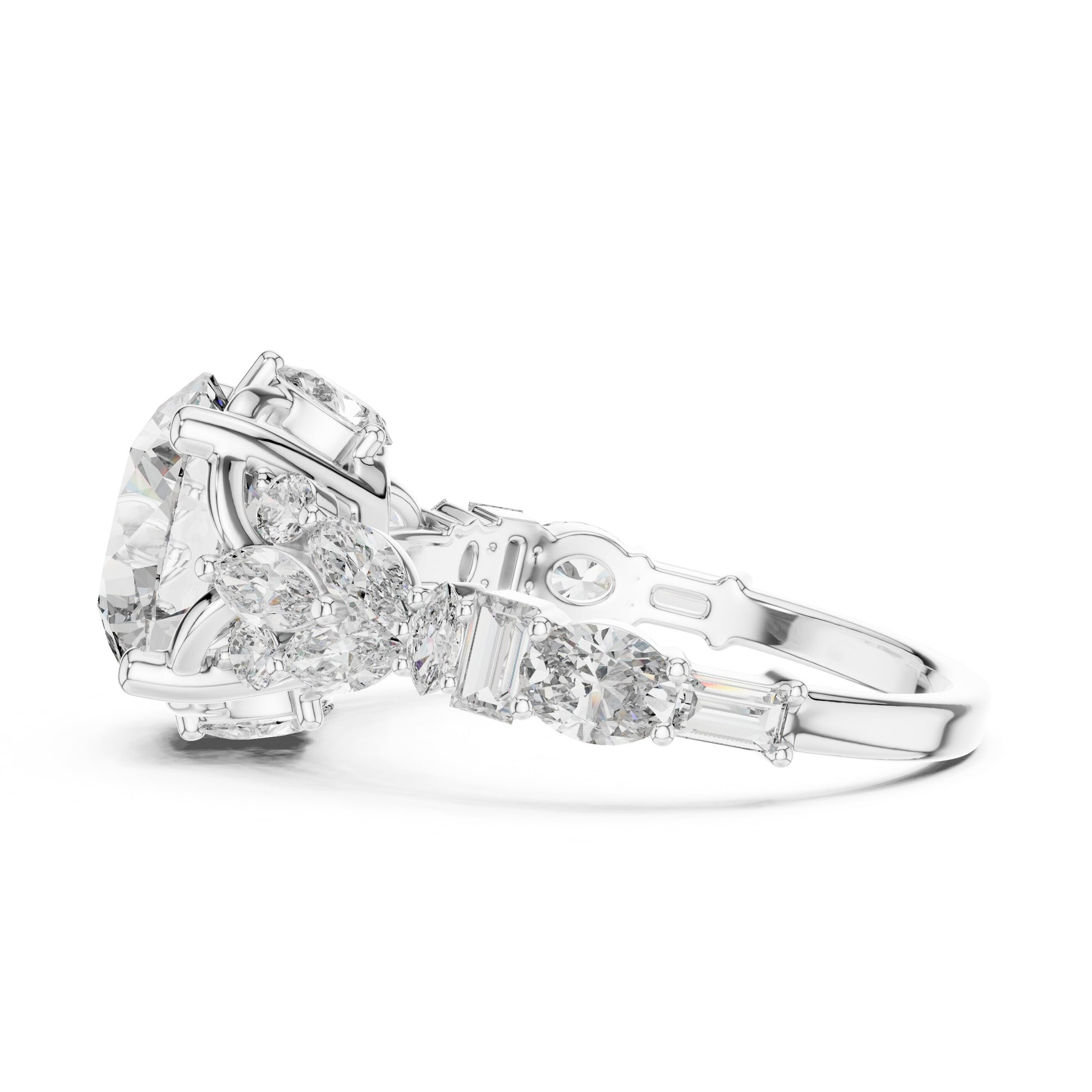Mixed Shape Lab Grown Diamond Side Stone Ring