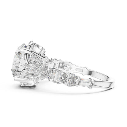 Mixed Shape Lab Grown Diamond Side Stone Ring