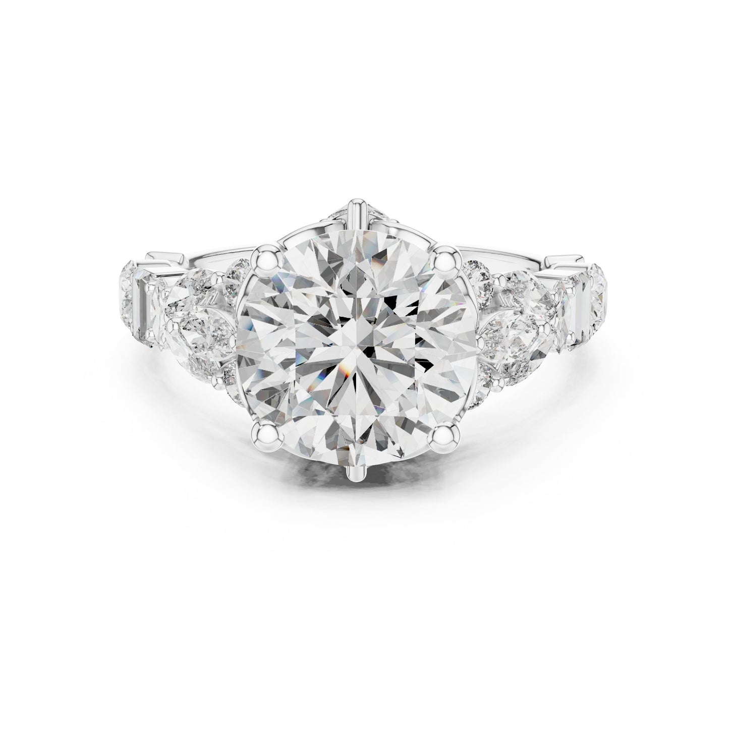 Mixed Shape Lab Grown Diamond Side Stone Ring