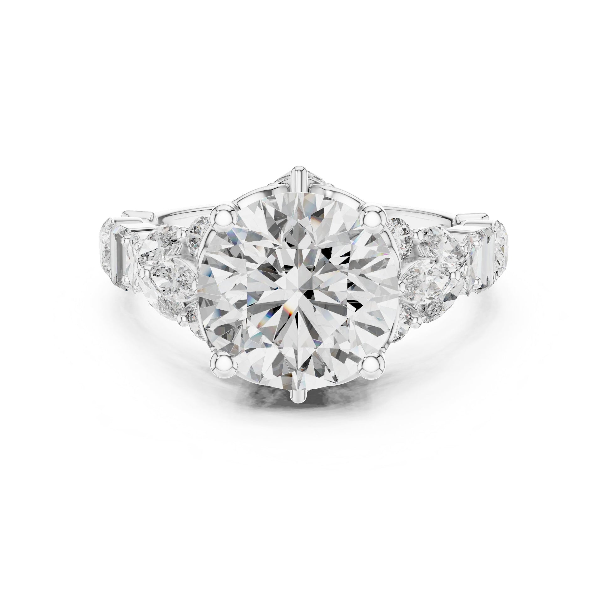 Mixed Shape Lab Grown Diamond Side Stone Ring