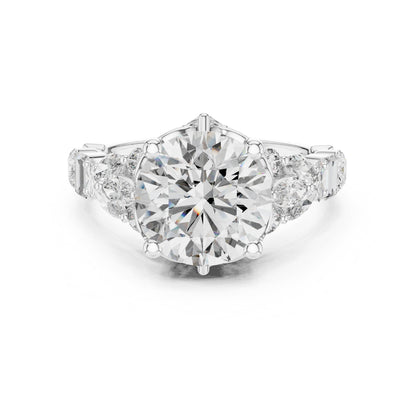 Mixed Shape Lab Grown Diamond Side Stone Ring