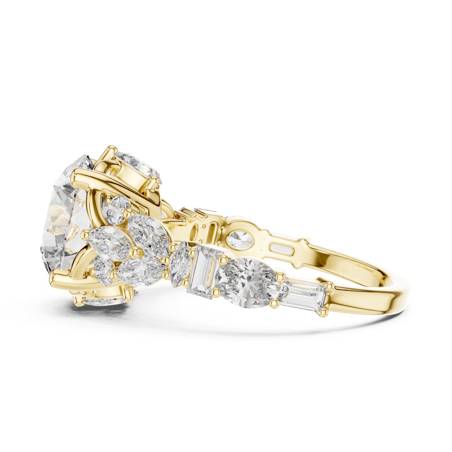 Mixed Shape Lab Grown Diamond Side Stone Ring