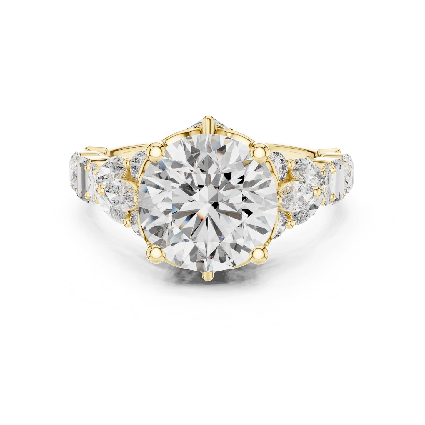 Mixed Shape Lab Grown Diamond Side Stone Ring