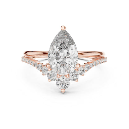 Mixed Shape Lab Grown Diamond Halo Ring