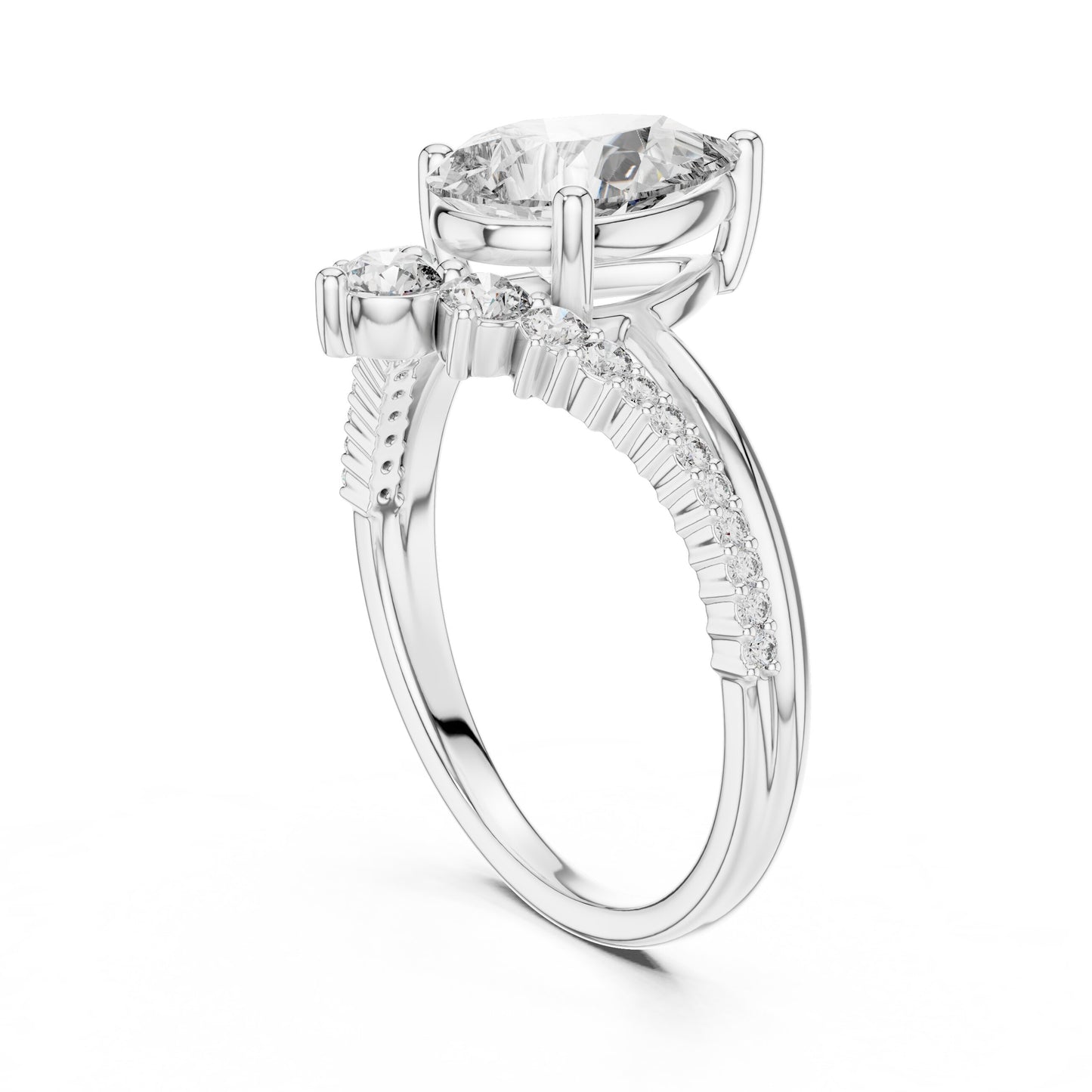 Mixed Shape Lab Grown Diamond Halo Ring