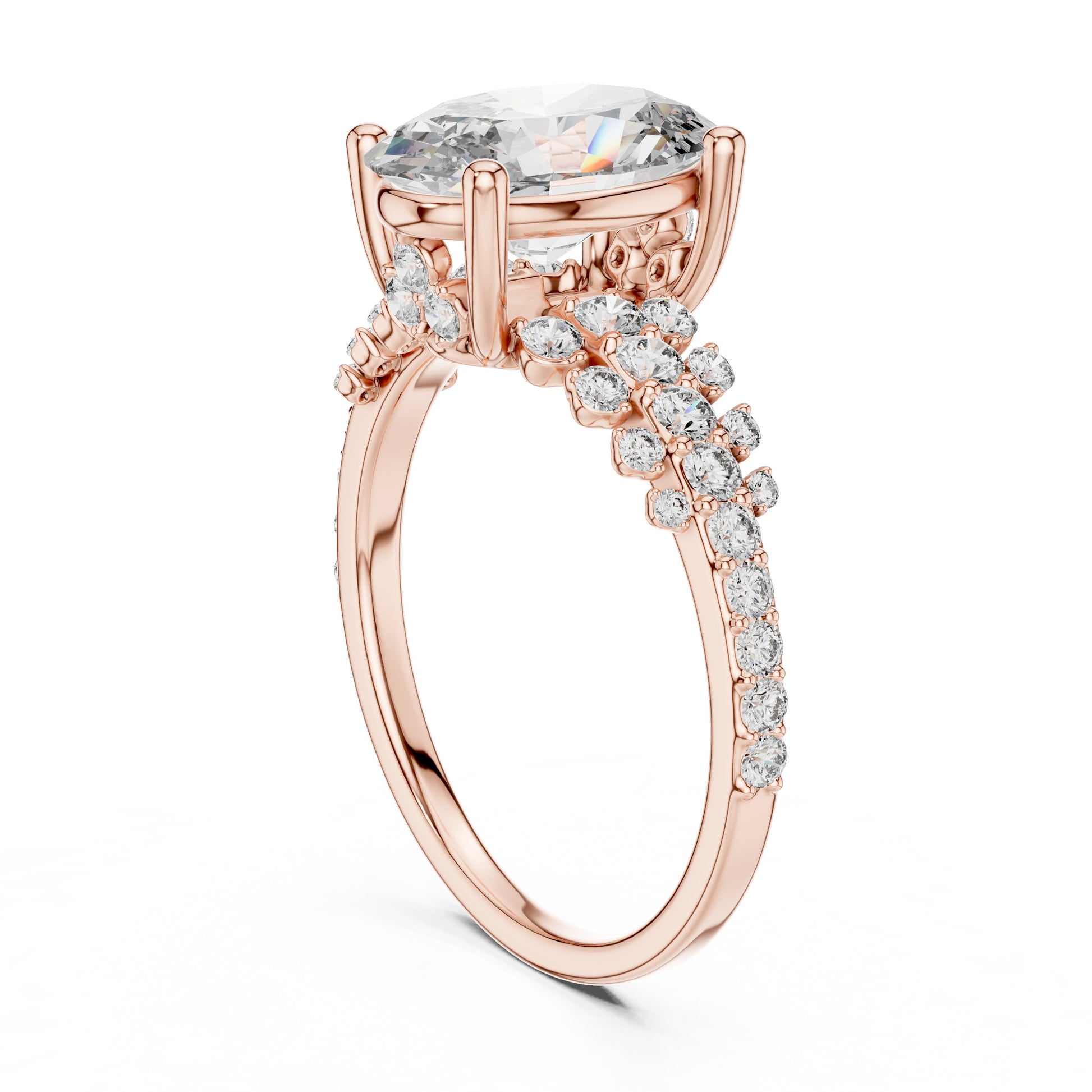 Mixed Shape Lab Grown Diamond Halo Ring