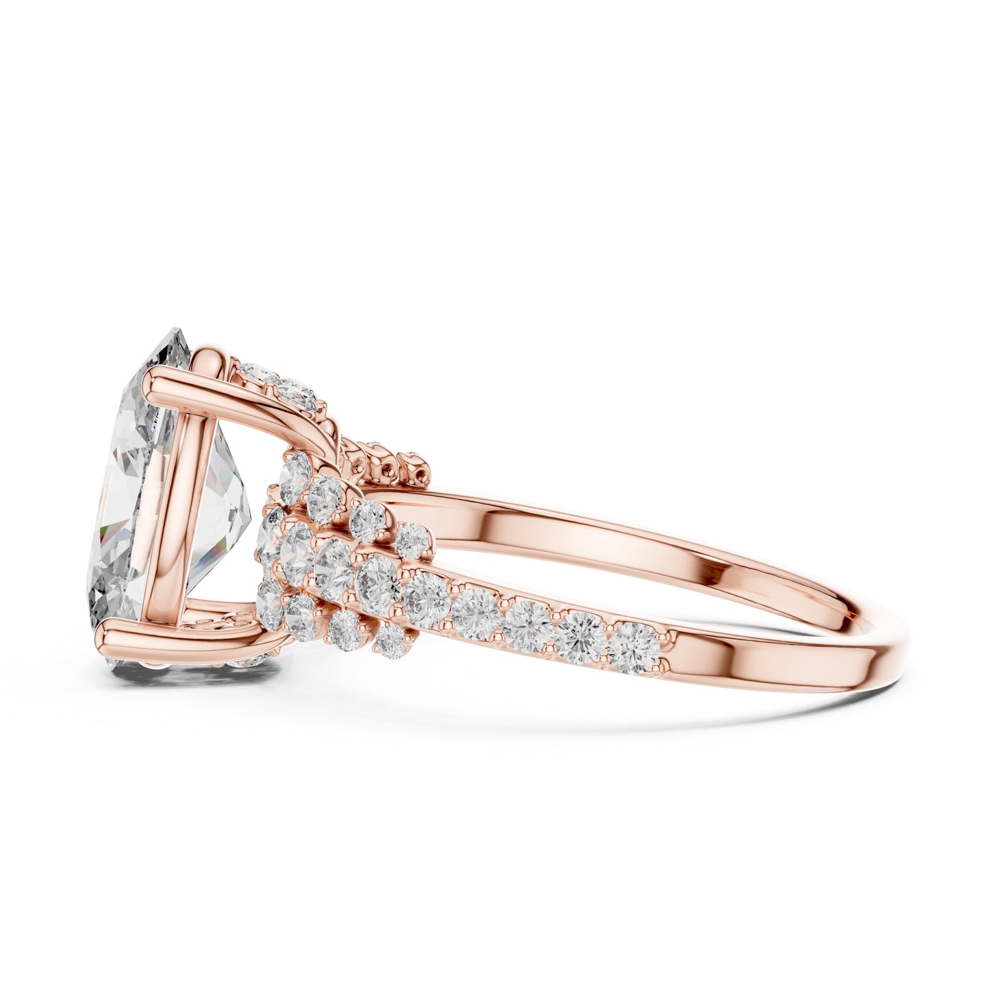 Mixed Shape Lab Grown Diamond Halo Ring