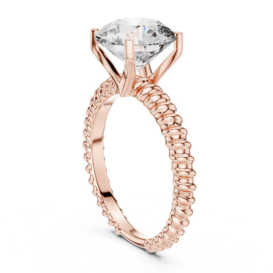 Round Pave Lab Grown Diamond Ring