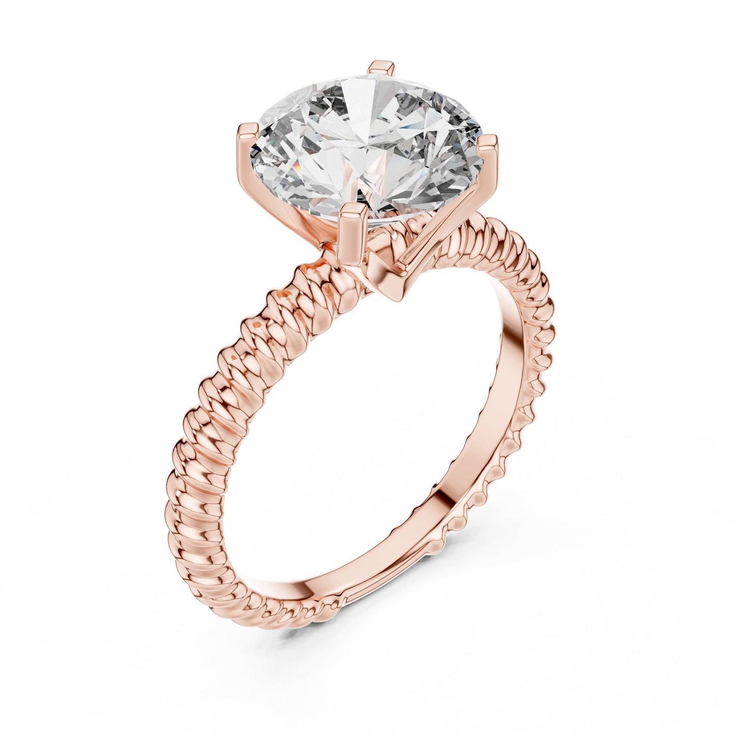Round Pave Lab Grown Diamond Ring