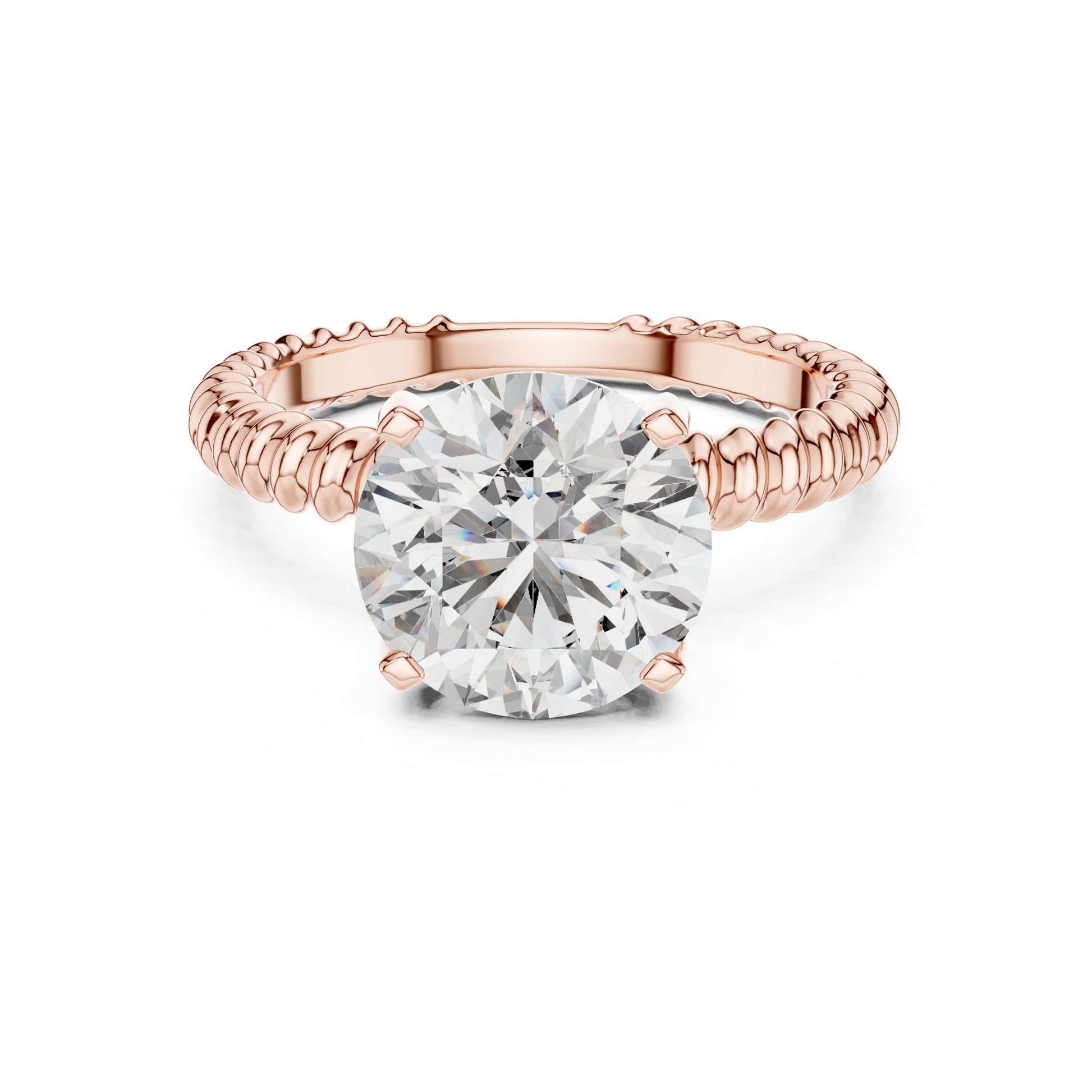 Round Pave Lab Grown Diamond Ring