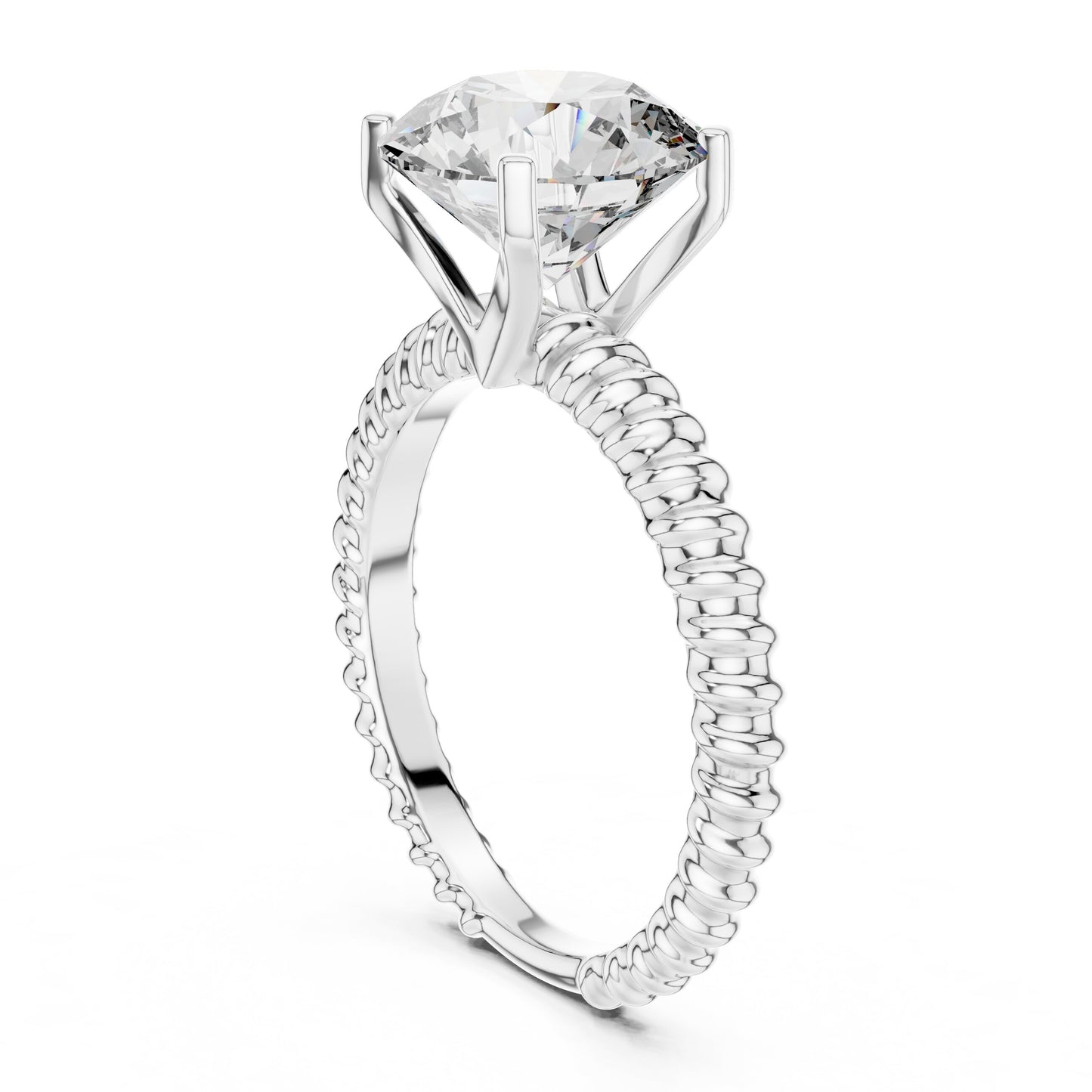 Round Pave Lab Grown Diamond Ring