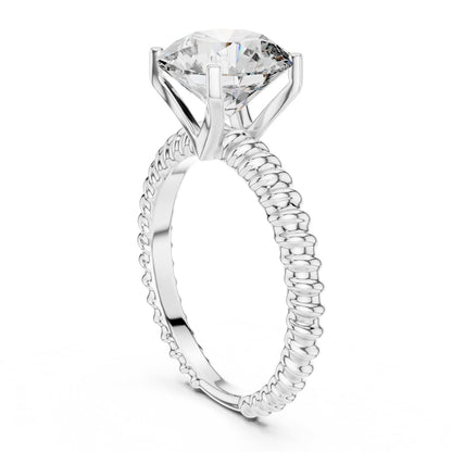 Round Pave Lab Grown Diamond Ring
