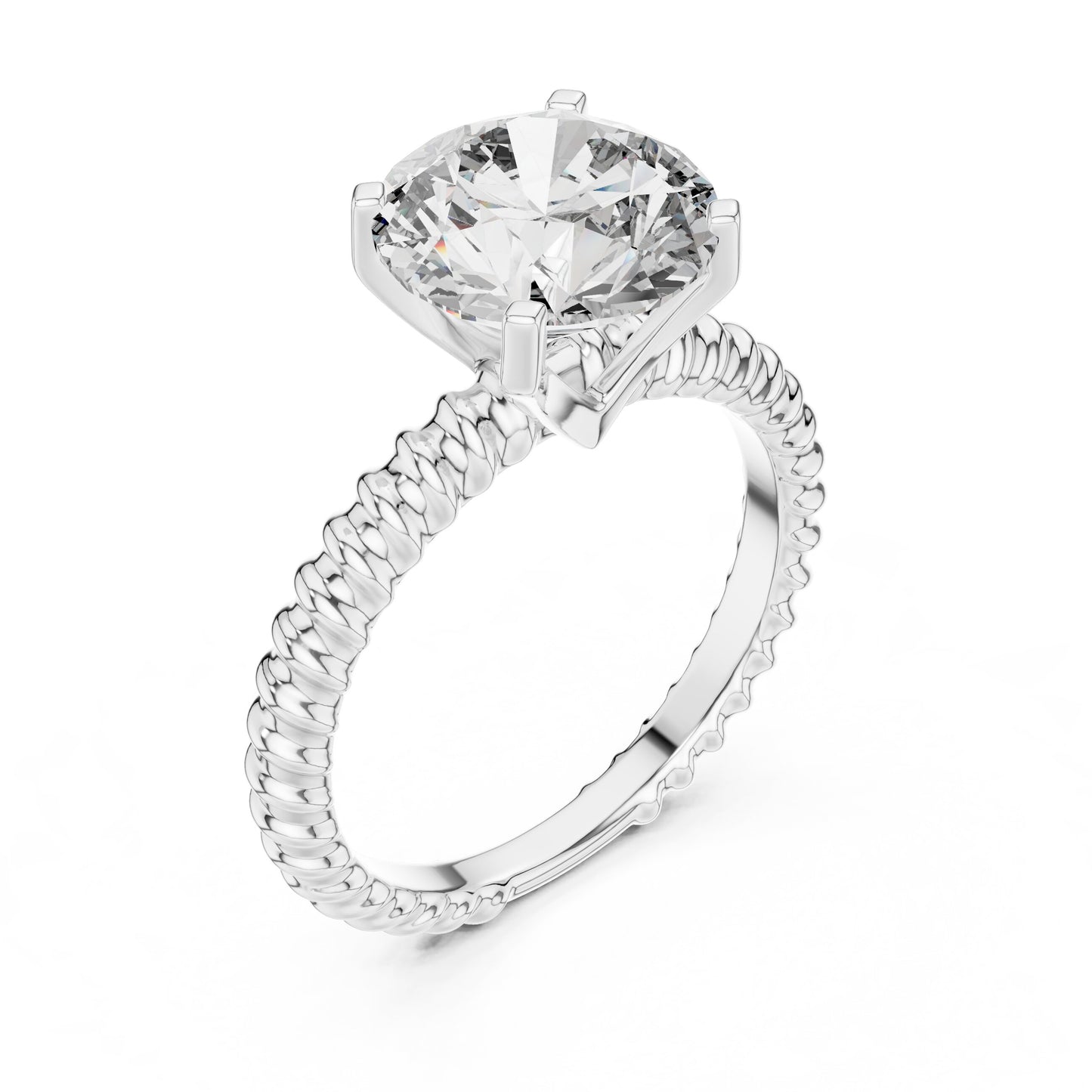 Round Pave Lab Grown Diamond Ring