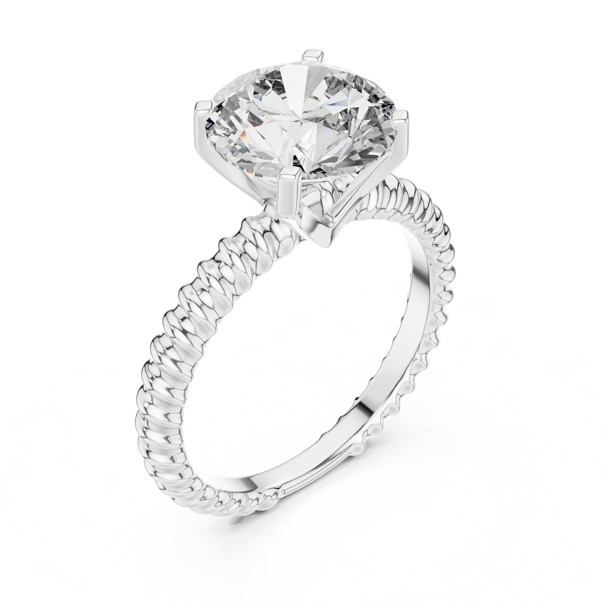 Round Pave Lab Grown Diamond Ring