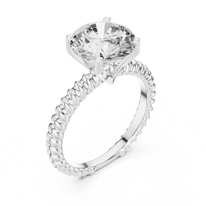 Round Pave Lab Grown Diamond Ring