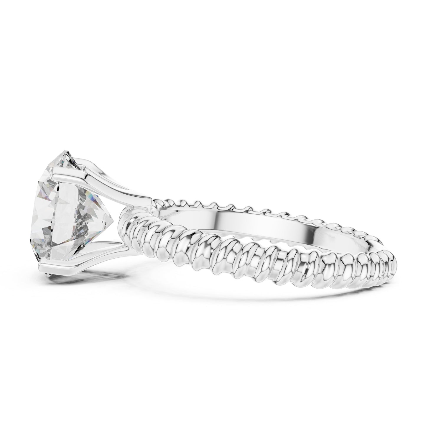 Round Pave Lab Grown Diamond Ring