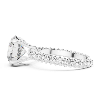 Round Pave Lab Grown Diamond Ring