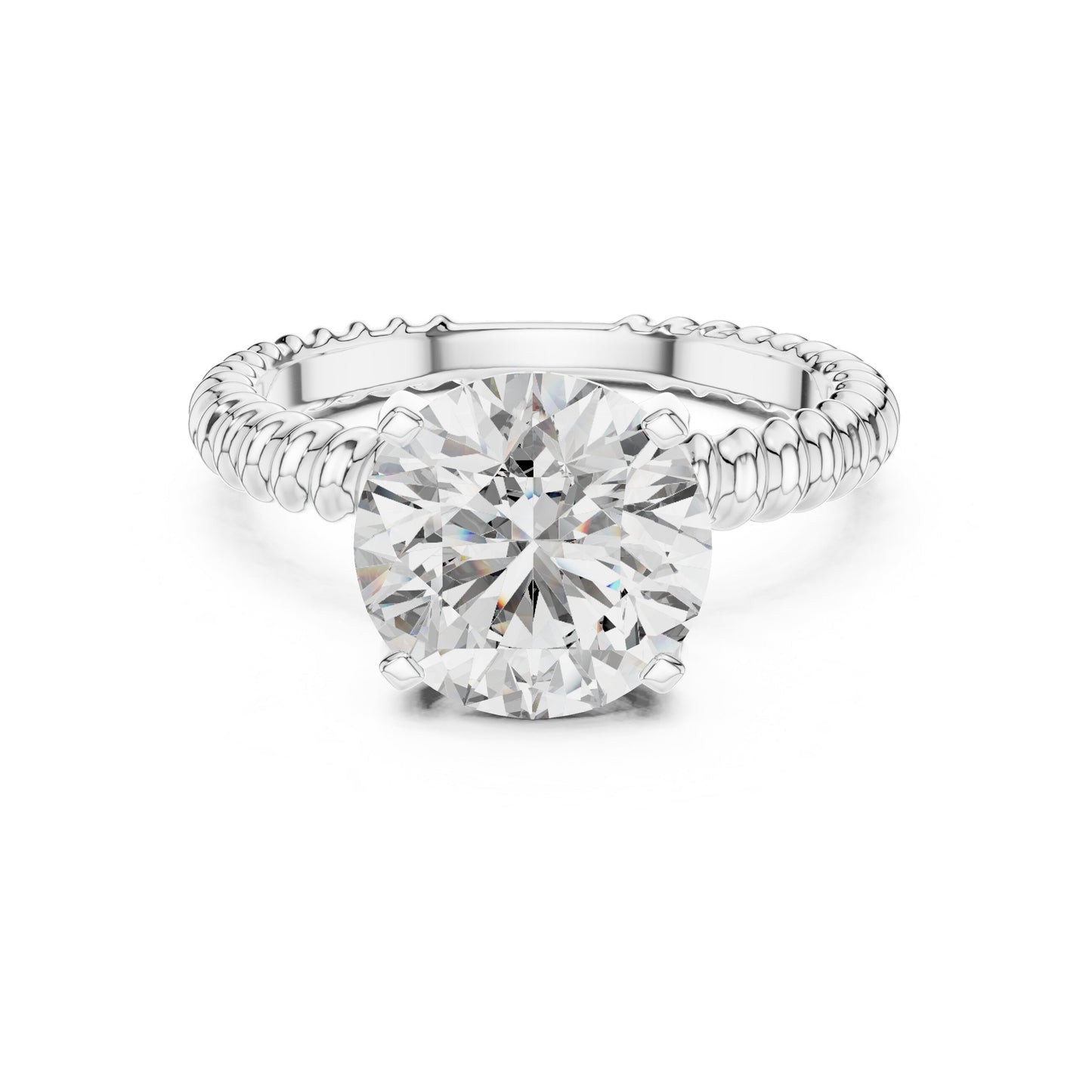 Round Pave Lab Grown Diamond Ring