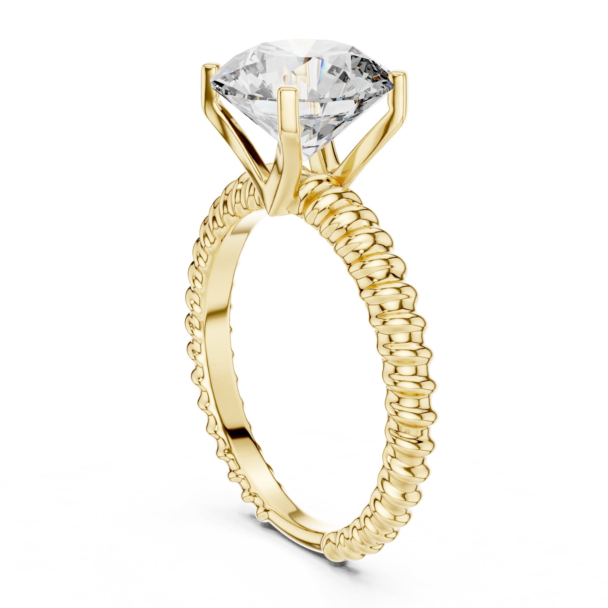 Round Pave Lab Grown Diamond Ring