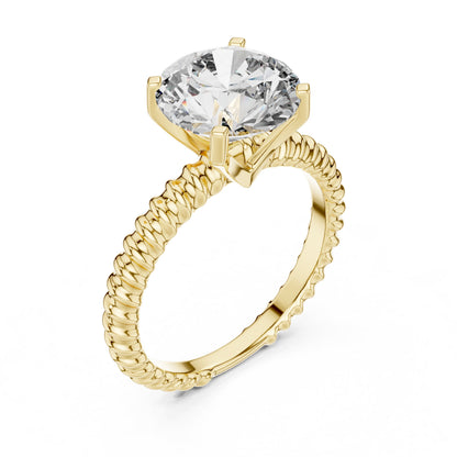 Round Pave Lab Grown Diamond Ring