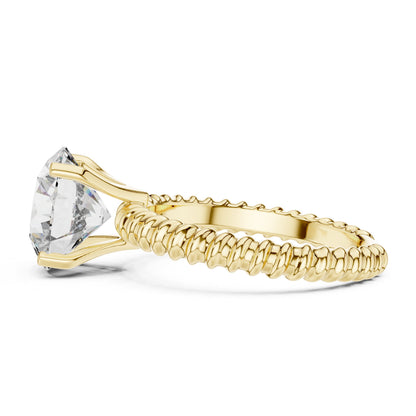 Round Pave Lab Grown Diamond Ring