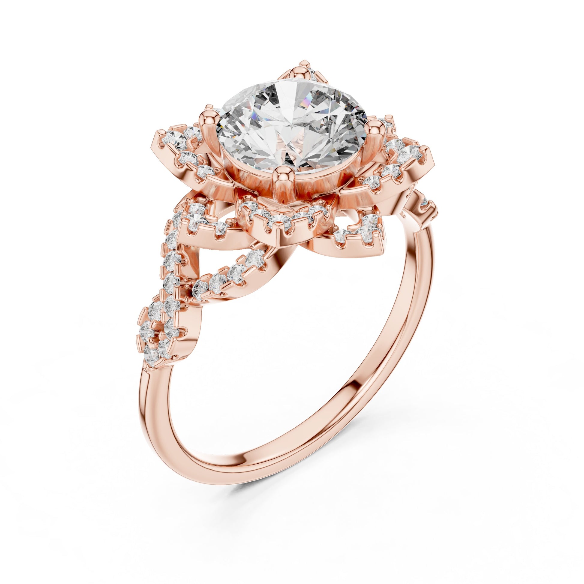 Round Halo Lab Grown Diamond Ring