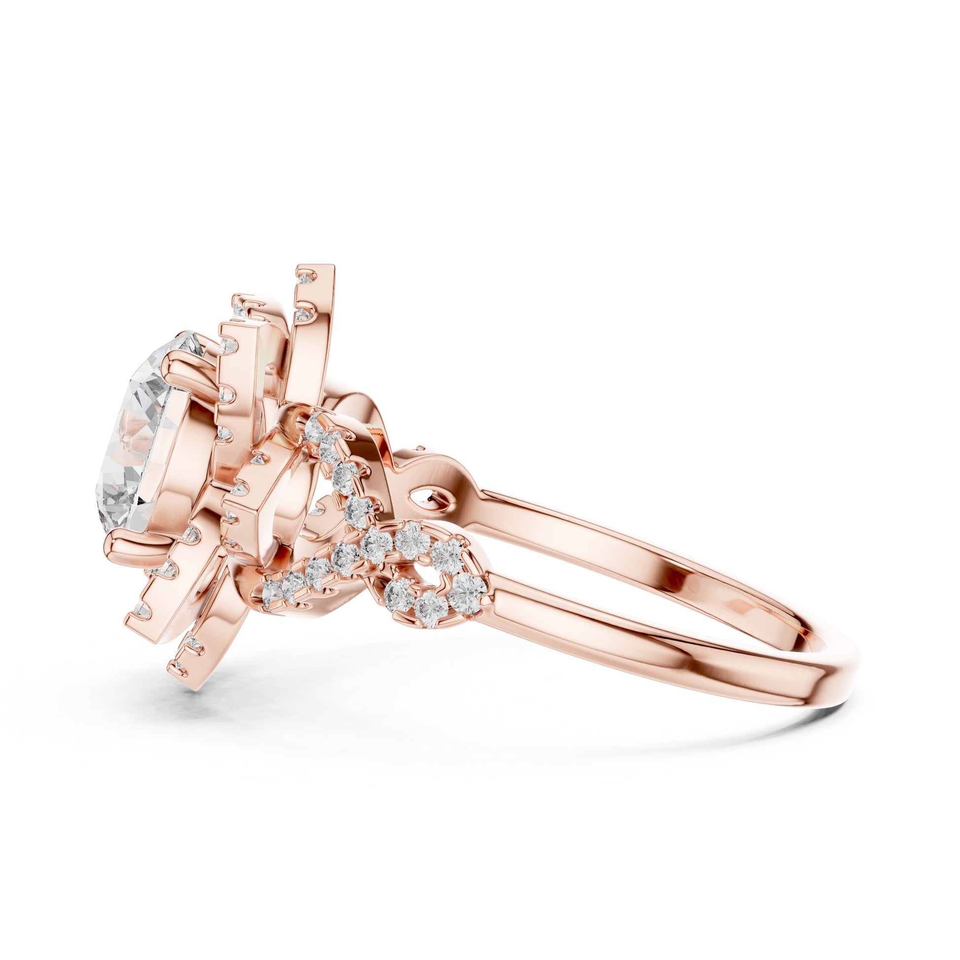 Round Halo Lab Grown Diamond Ring