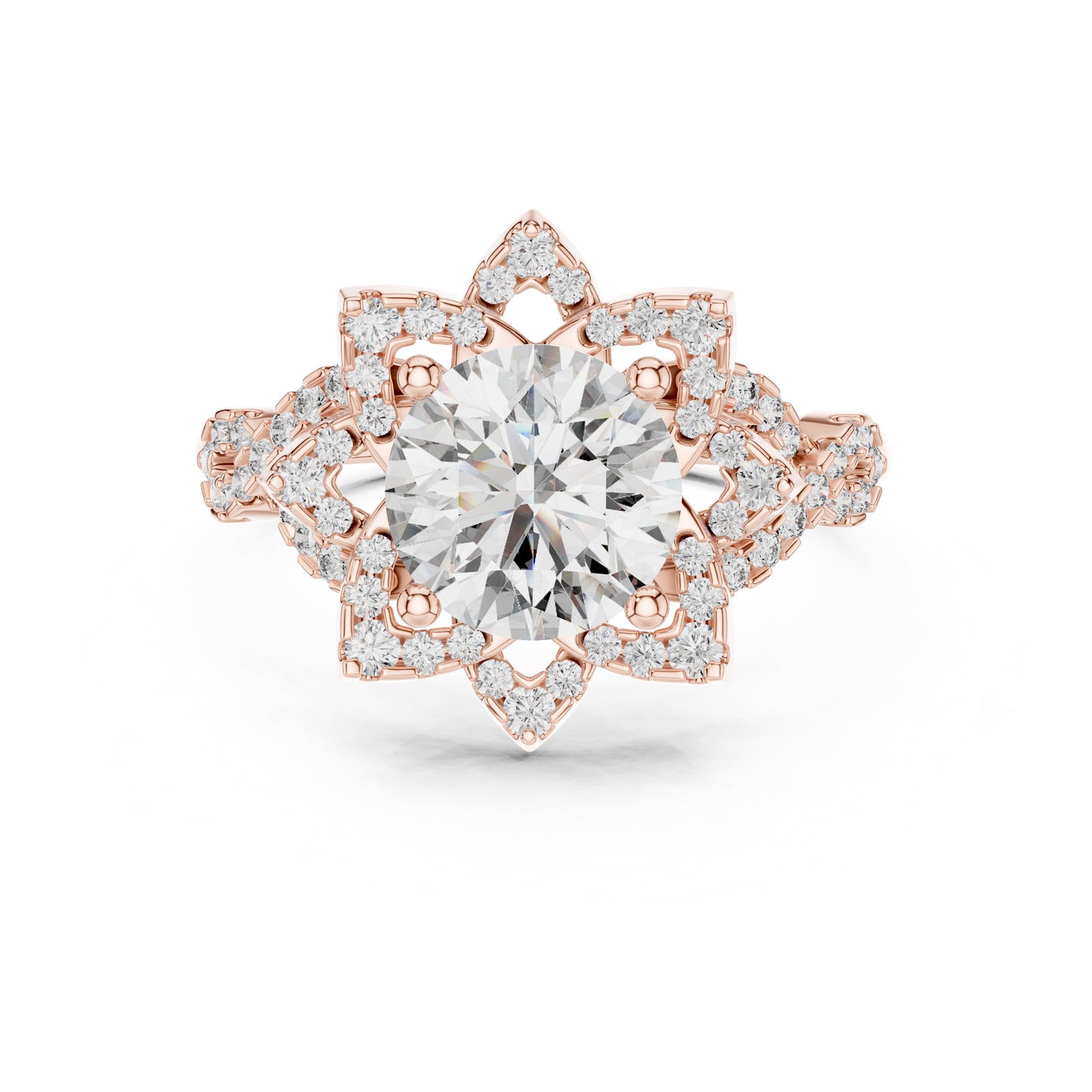 Round Halo Lab Grown Diamond Ring