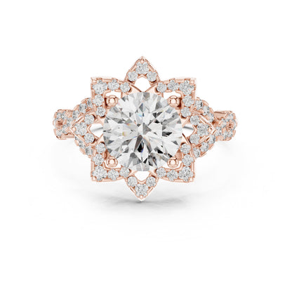Round Halo Lab Grown Diamond Ring