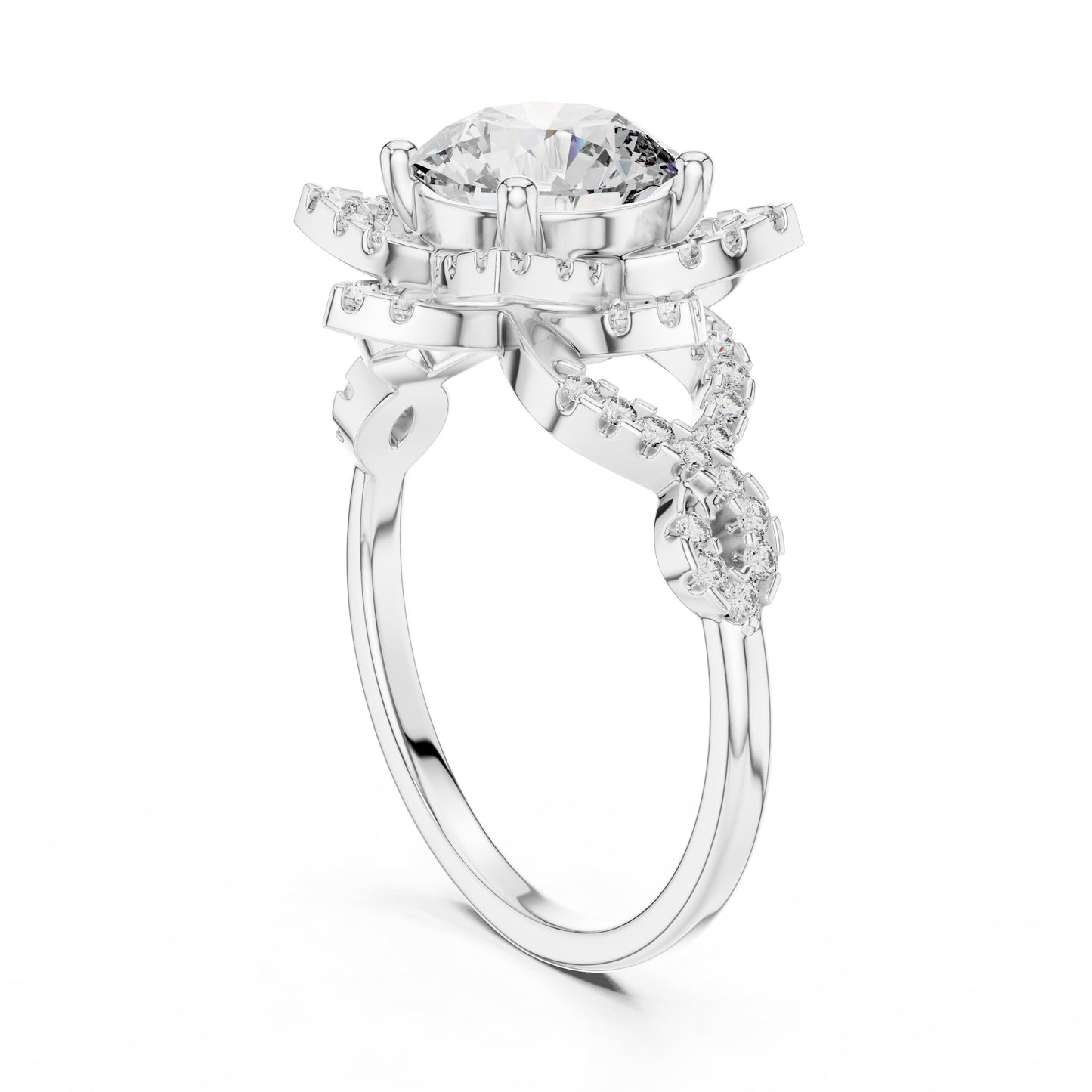Round Halo Lab Grown Diamond Ring