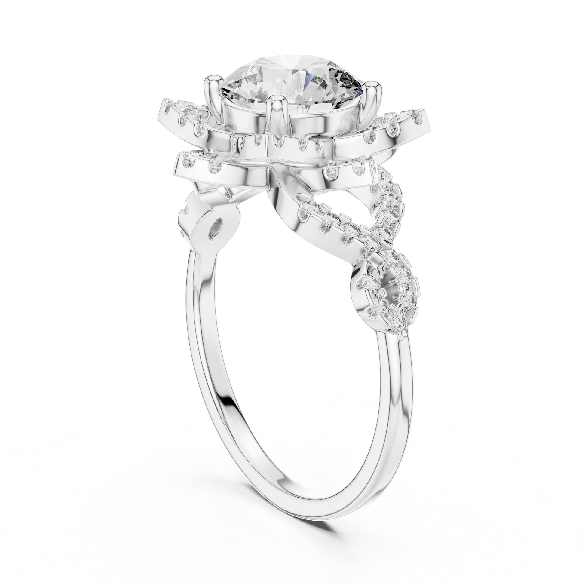 Round Halo Lab Grown Diamond Ring