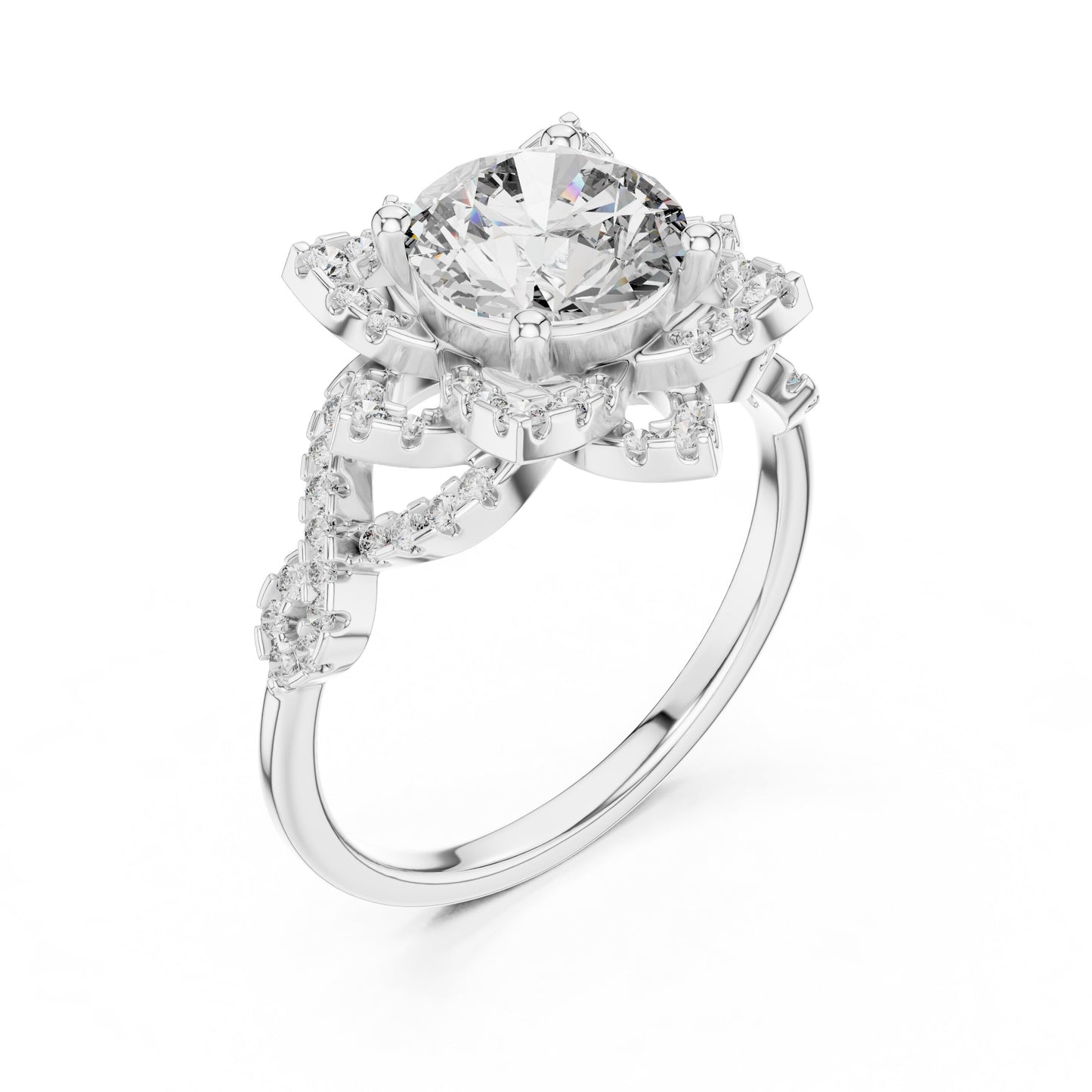 Round Halo Lab Grown Diamond Ring