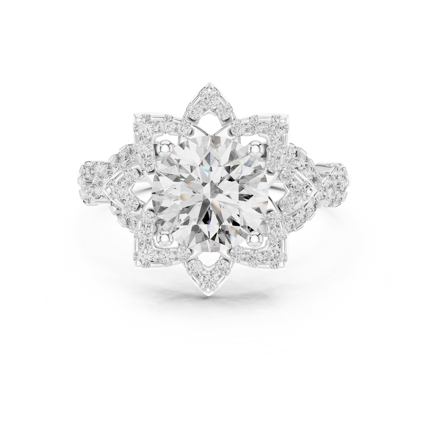 Round Halo Lab Grown Diamond Ring