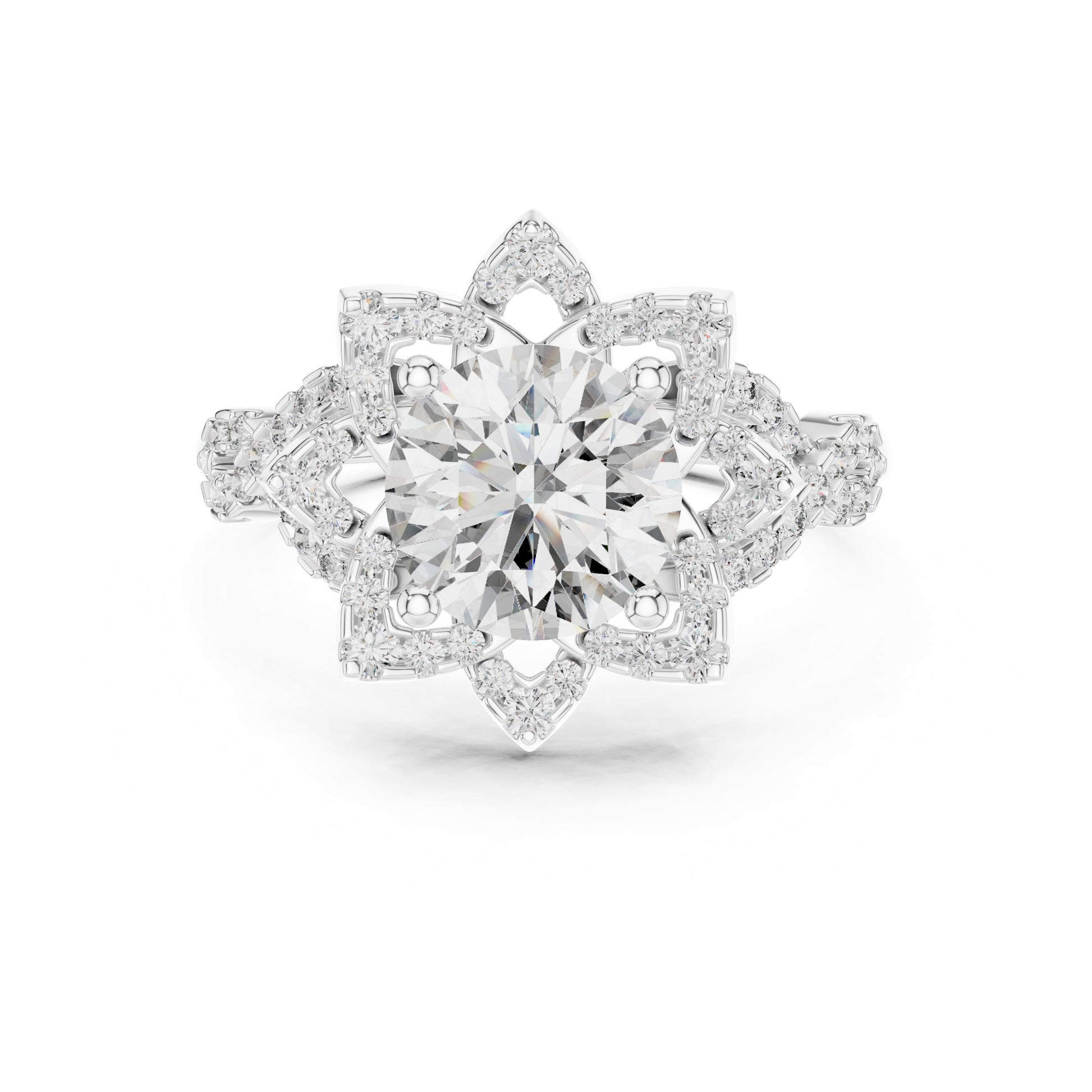 Round Halo Lab Grown Diamond Ring