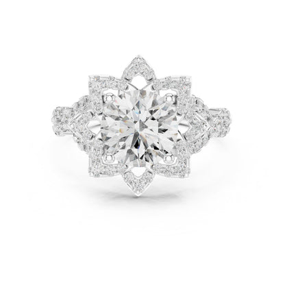 Round Halo Lab Grown Diamond Ring