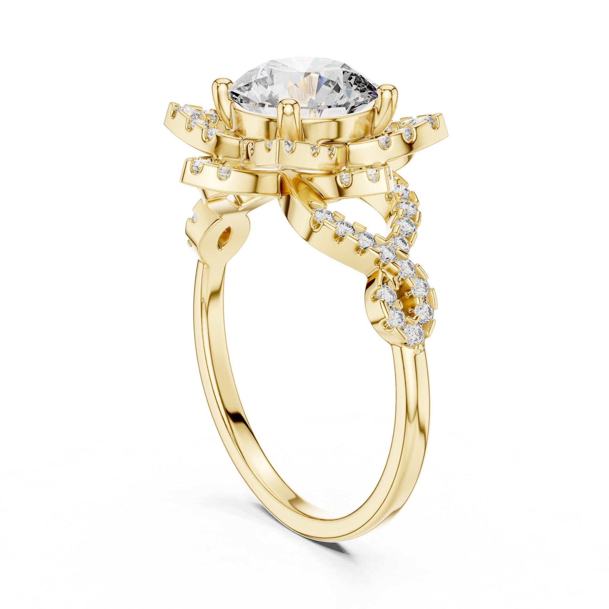 Round Halo Lab Grown Diamond Ring