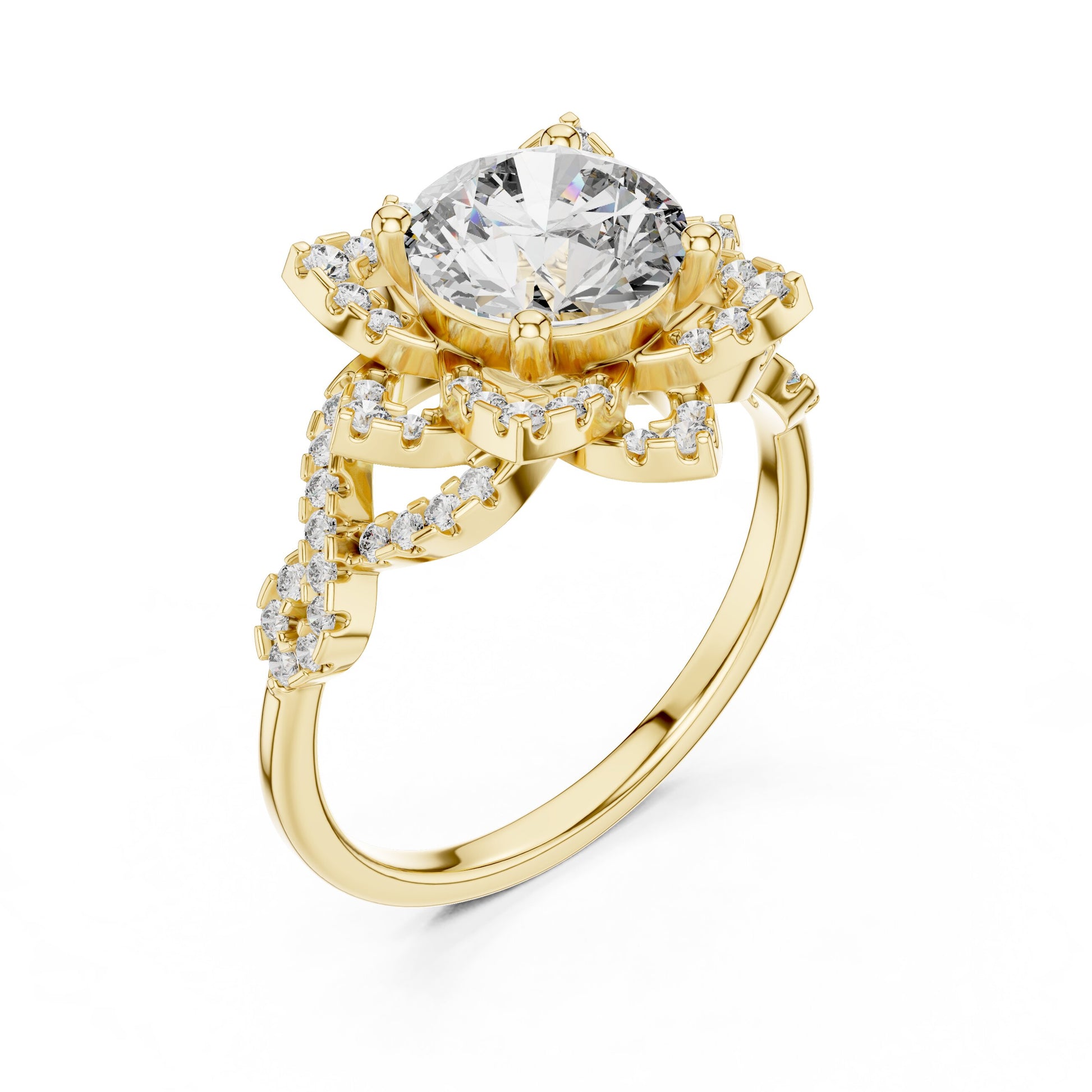 Round Halo Lab Grown Diamond Ring