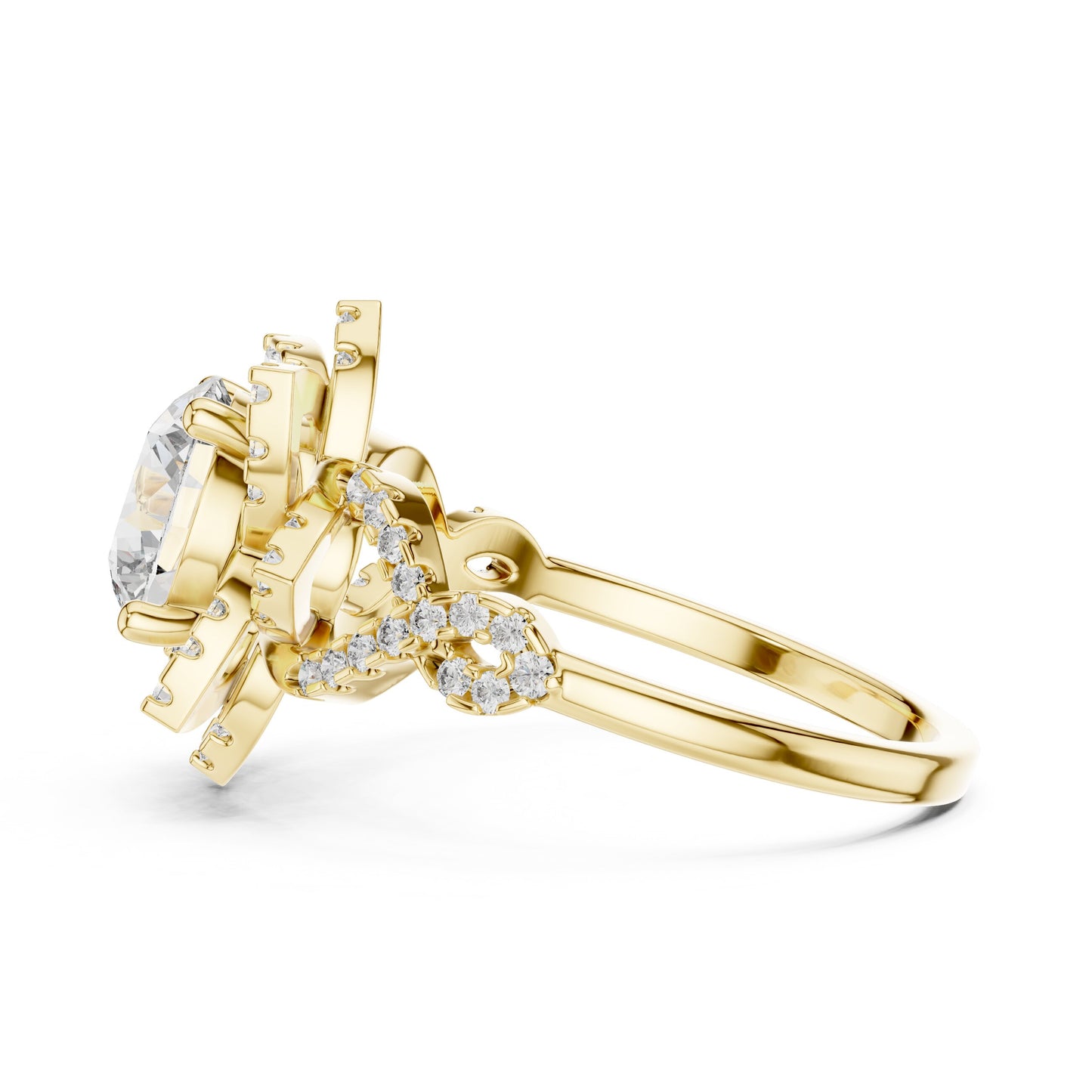 Round Halo Lab Grown Diamond Ring