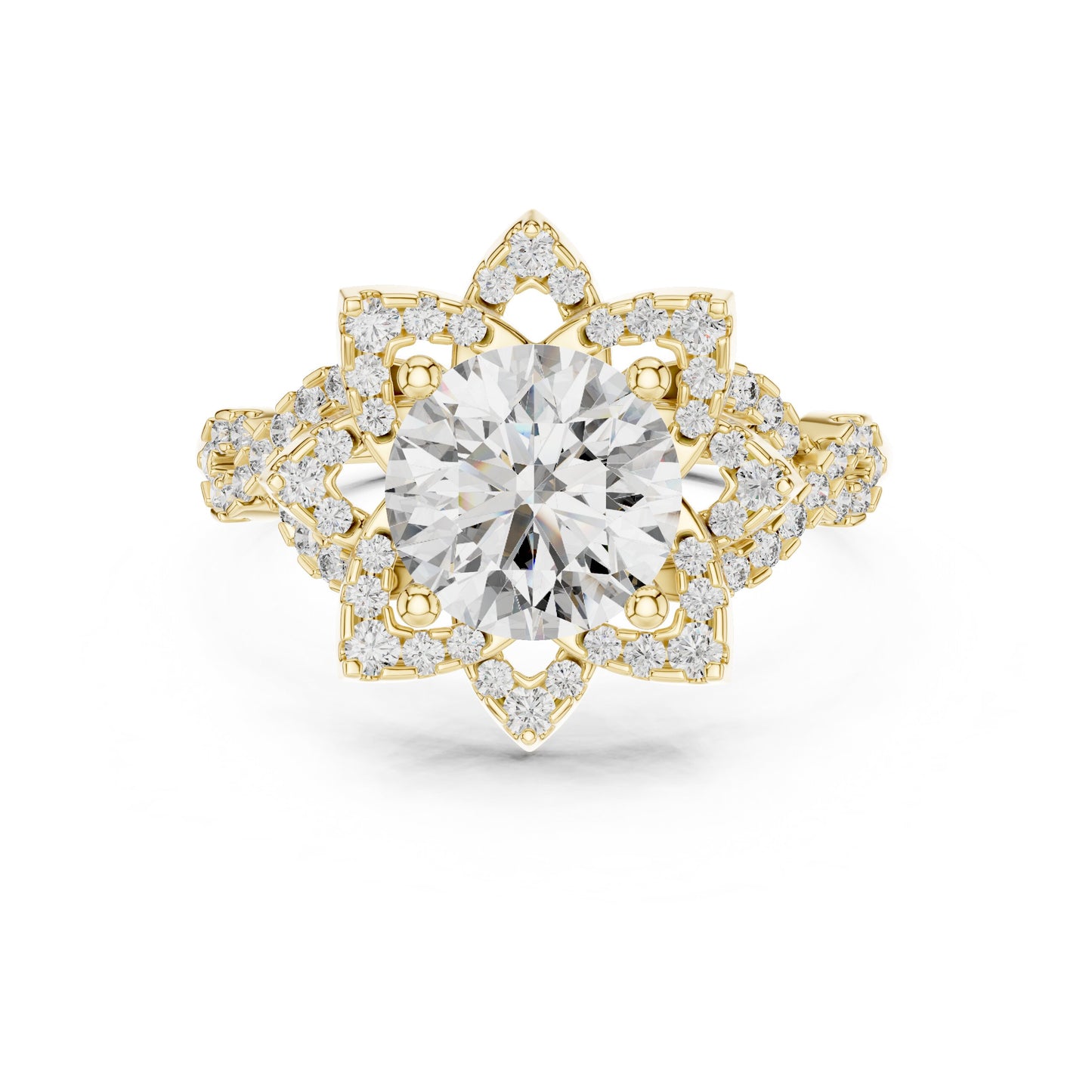 Round Halo Lab Grown Diamond Ring