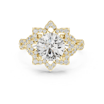 Round Halo Lab Grown Diamond Ring