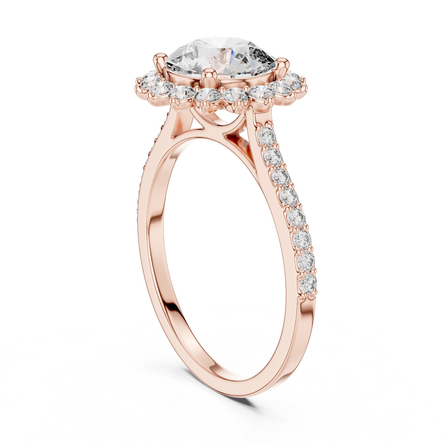 Round Halo Lab Grown Diamond Ring