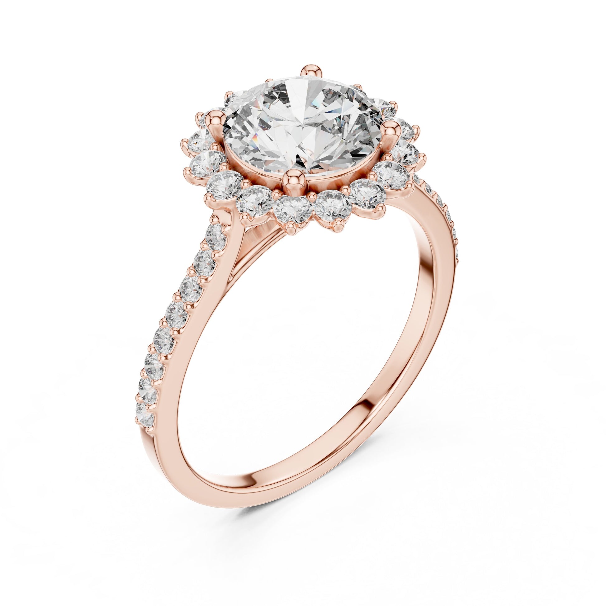 Round Halo Lab Grown Diamond Ring
