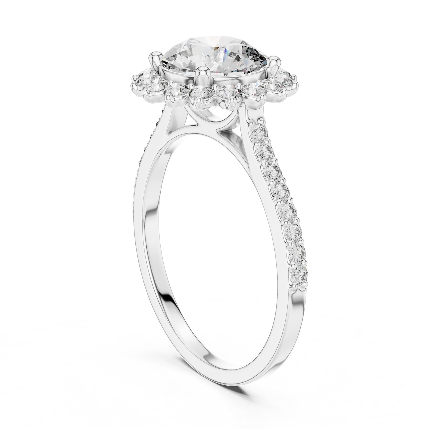Round Halo Lab Grown Diamond Ring