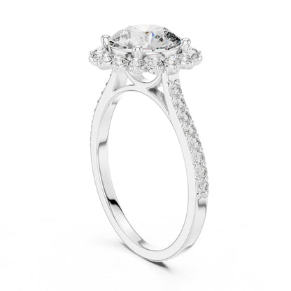 Round Halo Lab Grown Diamond Ring