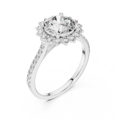 Round Halo Lab Grown Diamond Ring