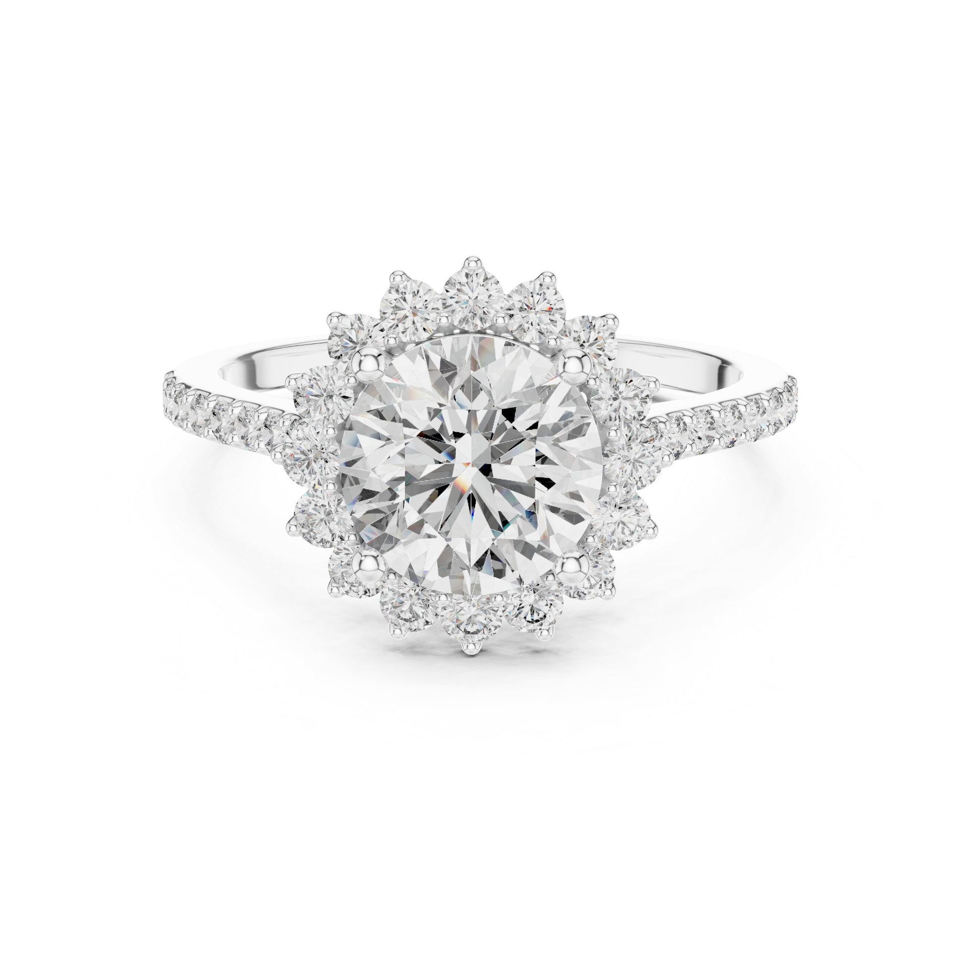 Round Halo Lab Grown Diamond Ring
