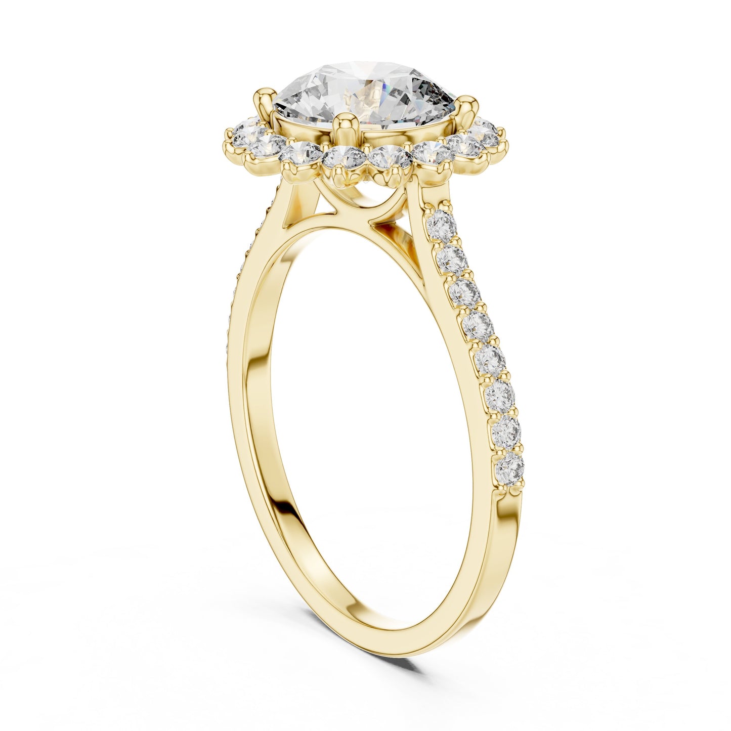 Round Halo Lab Grown Diamond Ring