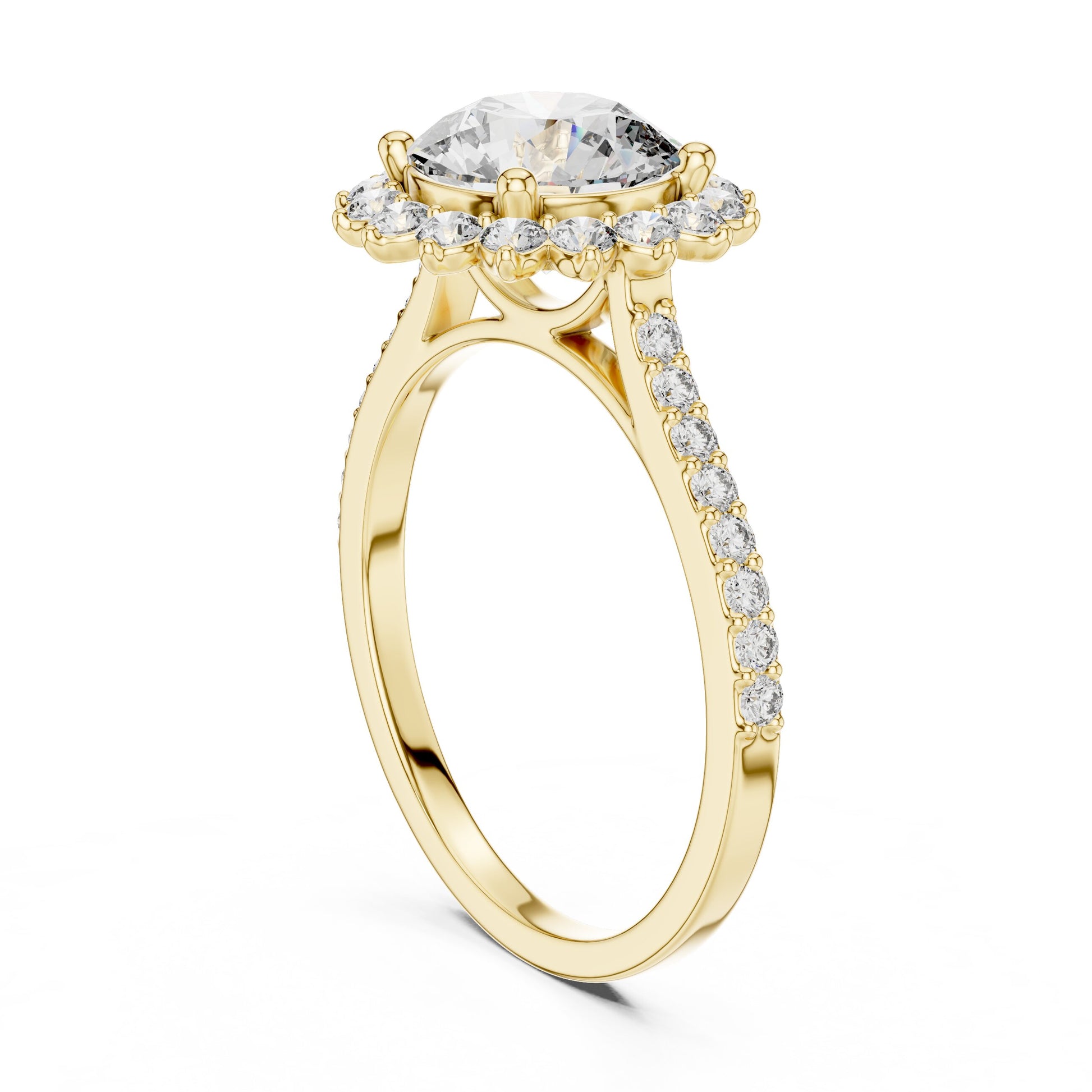 Round Halo Lab Grown Diamond Ring