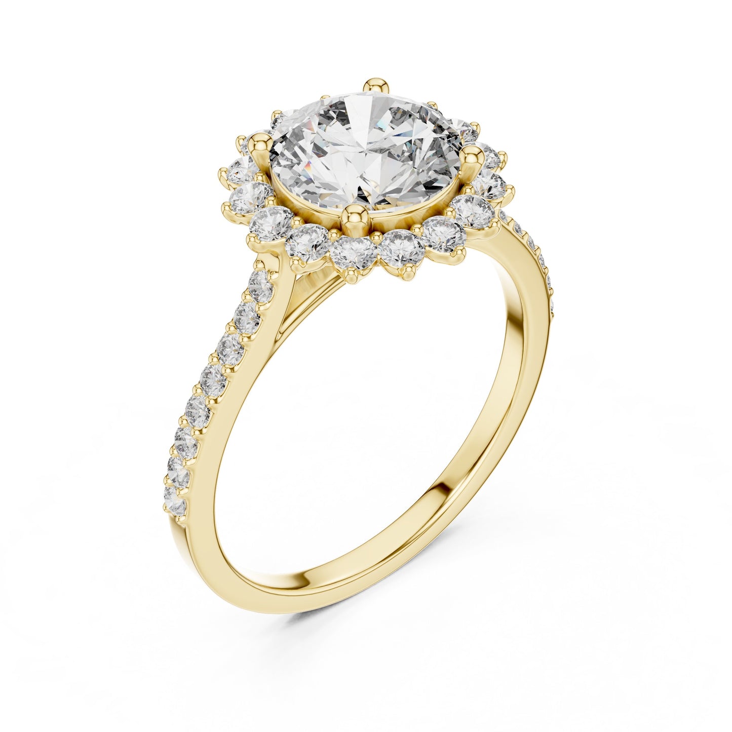 Round Halo Lab Grown Diamond Ring